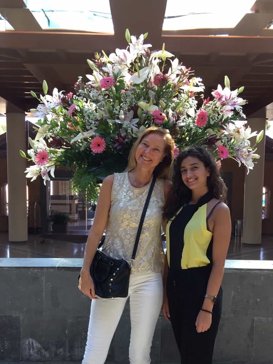Conny with intern in a hotel