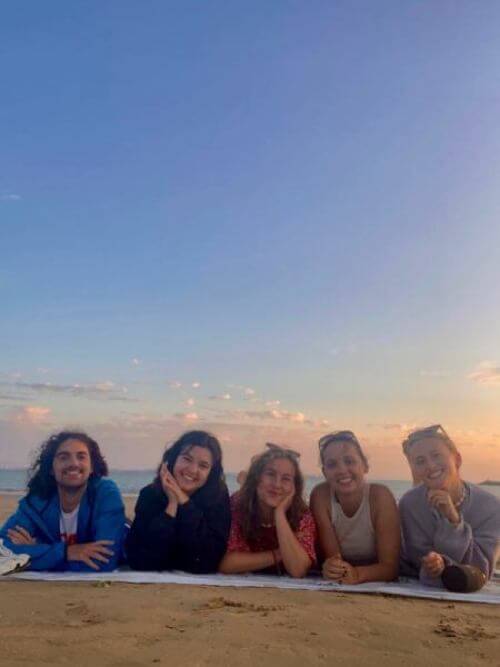 S-W-E-P interns enjoying Playa Amadores with friends after work during their internship on Gran Canaria.